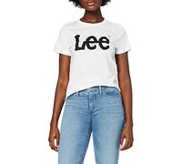 Lee Logo tee Camiseta, Blanco, X-Small para Mujer