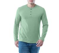 Lee Camiseta Henley de algodón Lavado Suave de Manga Larga Camisa, Albahaca, L para Hombre