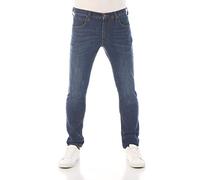 Lee Luke Slim Fit Pantalones vaqueros de hombre de ajuste ceñido y cónico, fabricados en algodón denim elástico en color azul, negro y gris, tallas 38, 39, 40, 41, 42, 44, y 46, 36W x 32L