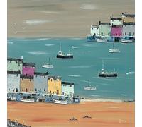 Lee McCarthy "Fish & Ships Lienzo (40 x 40 cm, Multicolor