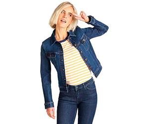 Lee Mujer Slim Rider Chaqueta de jeans, Azul (Dark Hunter Hw), S