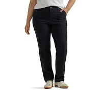 Lee Pantalón utilitario Flex-to-Go Comfort Ultra Lux Comfort para Mujer de Talla Grande, Unionall Negro, 18 Plus