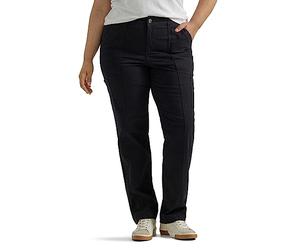 Lee Pantalón utilitario Flex-to-Go Comfort Ultra Lux Comfort para Mujer de Talla Grande, Unionall Negro, 22 Plus
