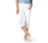 Lee Pantalones de Mezclilla Capri de Ajuste Relajado para Mujer, Blanco, 46
