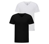 Lee Paquete Doble con Cuello en V, Color Camiseta, Negro, Blanco, XL para Hombre
