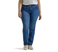 Lee Plus Size Ultra Lux Comfort with Flex Motion Straight Leg Jean Jeans, Brillo de Cobalto, 50 Extra Largo Mujeres