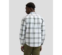 Lee Button Down T-Shirt, Plaid Azul Marino Lichen, XL Hombres