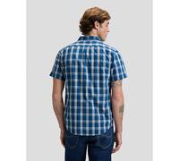 Lee Regular Short Sleeve Button Down Shirt Deep Sea Plaid Tamaño M