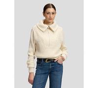 Lee Relaxed Half Zip Knit Sweater Ecru Tamaño L