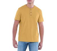 Lee Camiseta Henley de algodón Lavado Suave de Manga Corta Camisa, Amarillo, S para Hombre