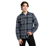Lee Textured 2pkt Shirt Camiseta, Mood Indigo Grey Plaid, S Hombres