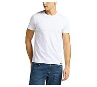 Lee Twin Pack Crew, Camisetas para Hombre, Blanco, 3XL