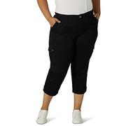 Lee Ultra Lux Comfort - Pantalón Capri Cargo Flexible para Mujer, Talla Grande, Negro -, 20 Plus