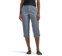 Lee Women's Flex-to-go Mid-Rise Relaxed Fit Cargo Capri Pant, Tech Gray