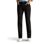 Lee Women's Missy Classic Fit Monroe Straight-Leg Jean, Black, 8 Short