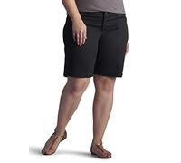 Lee Women's Plus-Size Relaxed Fit Avey Knit Waist Cargo Bermuda Short, Black, 24W/Medium