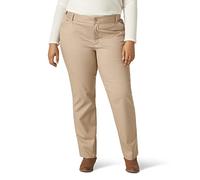 Lee Women's Plus Size Wrinkle Free Relaxed Fit Straight Leg Pant, Flax, 18W Long
