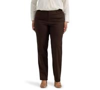 Lee Women's Size Wrinkle Free Relaxed Fit Straight Leg Pant, Espresso, 20 Plus