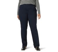 Lee Women's Size Wrinkle Free Relaxed Fit Straight Leg Pant, Imperial Blue, 26 Plus Petite