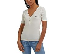 Lee Women's SS Henley - Camiseta (Talla X-Small), Color Crudo, Beige, XS