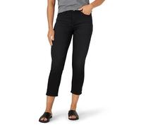 Lee Women's Ultra Lux Mid-Rise Cigarette Crop Jean, Black, 6