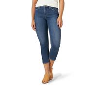 Lee Women's Ultra Lux Mid-Rise Cigarette Crop Jean, Majestic Sky, 12