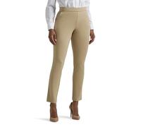 Lee Women's Ultra Lux Mid Rise Slim Fit Ankle Pant, Kansas City Khaki, 8 Petite