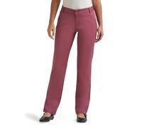 Lee Women's Wrinkle Free Relaxed Fit Straight Leg Pant, Plumeria, 12 Short