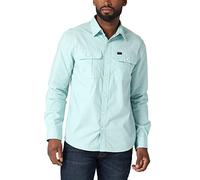 Lee Working West Relaxed Fit Long Sleeve Shirt Camisa Abotonada, Verde Marino, M Hombres