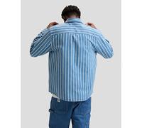 Lee Workwear Relaxed No Pocket Button Down Shirt Denim Stripe Tamaño M