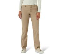 Lee Wrinkle Free Relaxed Fit Straight Leg Pant Pantalones, Linaza, 10 Largo para Mujer