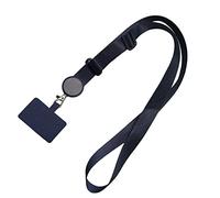 Leeadwaey Cordón universal para teléfono celular, parche cruzado para viajes, camping, cuello extraíble, correa de cuerda de nailon, azul oscuro