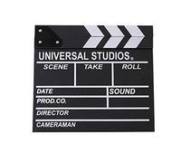 Leeadwaey Director de madera Película Escena Clapperboard TV Video Clapper Board Film Photographic Prop Hanging Decorations, negro