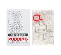 Leeadwaey PBT Pudding Keycaps 108 teclas Double Hot Keycap Set para PC Gaming Blanco