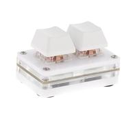 Leeadwaey Teclado mecánico para juegos de 2 teclas, programación de intercambio en caliente, interruptor blanco y rojo