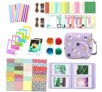 Leebotree Paquete de Accesorios Compatible con Instax Mini 12 Cámara analógica instantánea Incluye: Funda/Album/Marcos para Fotos/Marcos de Películas/Bordes/Pegatinas (Púrpura Gato)