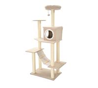 Leeby Boucle Collection Árbol rascador con cama nido y puente para gatos