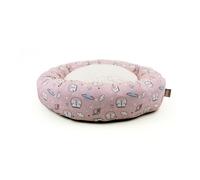 Leeby Cama Donut Antideslizante Estampado Comic Rosa para gatos