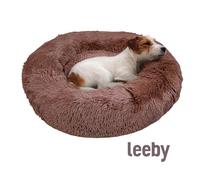 Leeby Cama Redonda Antiestrés Marrón para perros