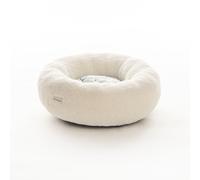 Leeby Cama Redonda Desenfundable Blanca con Ovejitas para gatitos