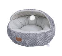 Leeby Cuna Gris y Blanco con Juguete para gatos