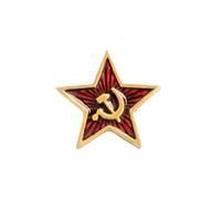 LeeCAE Pin de martillo de hoz comunista (rojo, insignia) - Broche soviético de la URSS, estilo militar, esmalte, cierre de mariposa, 2 x 2 cm, Esmaltado
