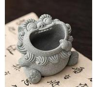 LEEDJUINE Cenicero creativo de león de piedra arenisca verde, 6,8 cm, cenicero de escritorio de oficina