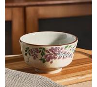 LEEDJUINE Cuenco de arroz de cerámica de estilo antiguo chino, 12,5 cm, cuenco de comedor de arcilla hecho a mano para la cocina del hogar