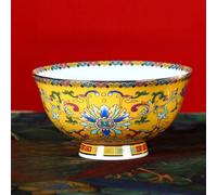 LEEDJUINE Cuenco de cerámica esmaltada, 12 cm, 11,4 cm, vajilla de porcelana pintada de estilo chino antiguo