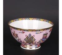 LEEDJUINE Cuenco de porcelana pintado a mano de estilo antiguo, 12 cm, diseño floral de la dinastía Qing, decoración del hogar