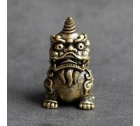 LEEDJUINE Estatua de latón macizo de animales atraídos por la riqueza, 4 cm, figura de artesanía, sala de estar, oficina, adorno de escritorio