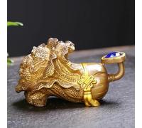 LEEDJUINE Juego de té de resina para mascotas que cambia de color, 13,3 cm y 13,5 cm, decoración de bandeja de té china