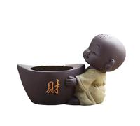 LEEDJUINE Little Monk Purple Sands Tea Pet Plantable, 13 cm, accesorios para ceremonia de té