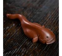 LEEDJUINE Purple Sands Tea Pet Bagre Ornamento hecho a mano juego de té, 10,5 cm 10,7 cm, estatua de animales decoración de escritorio